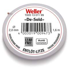Weller T0051301199. Desoldering wire , 1.6 m coil, width 2 mm