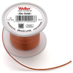WELLER T0051302899. Desoldering wire 15 m coil, width 2,5 mm