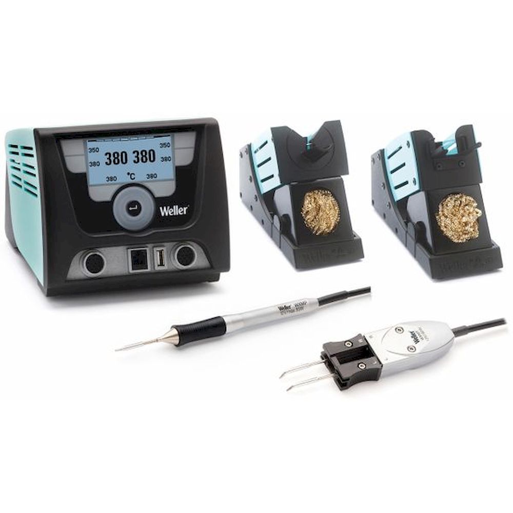 Weller T0053422399N. WX 2021, digitale 2-Kanal-Lötstation Set, 200 W (255 W)