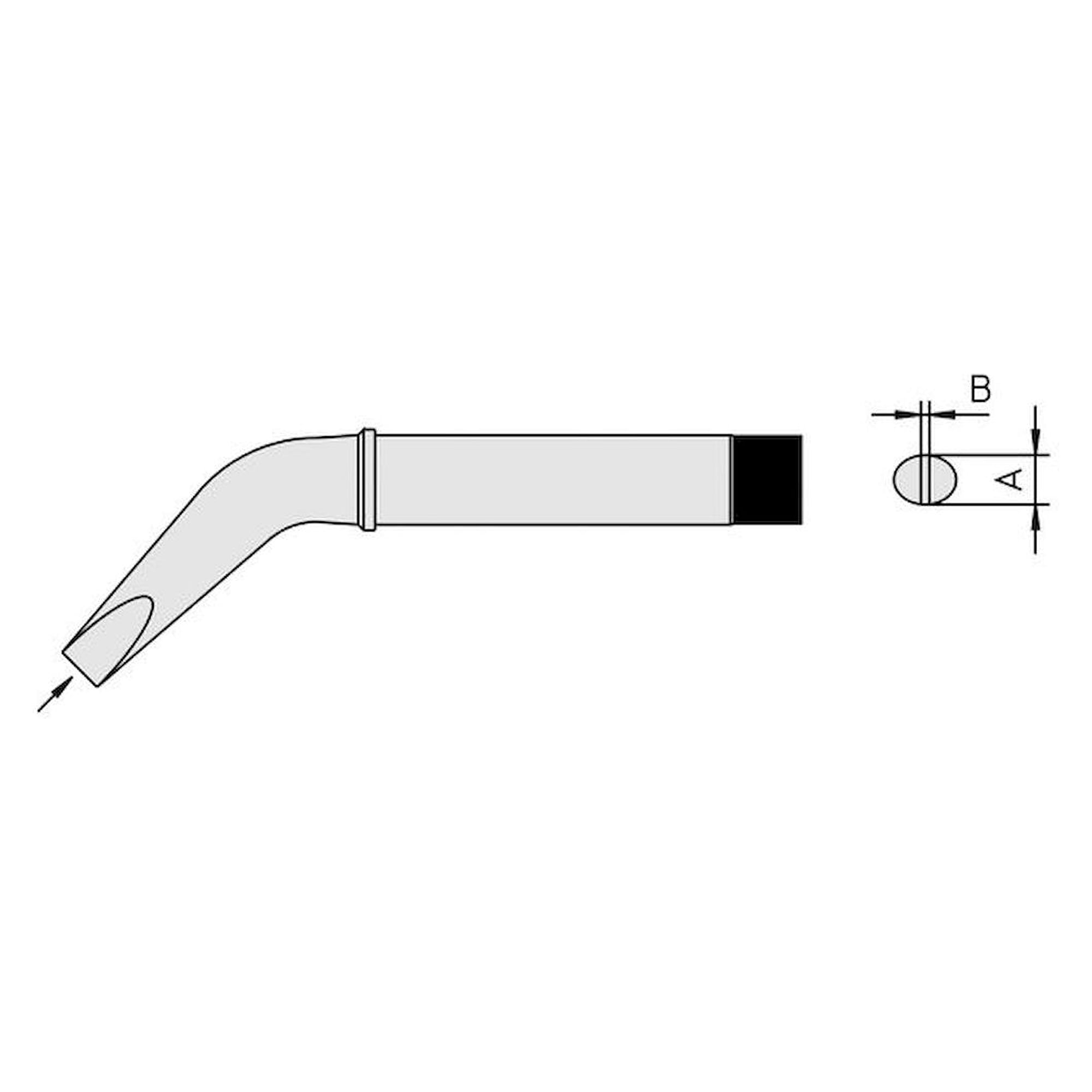 Weller T0054250799N. CT2 EX7 Lötspitze Meißelform gebogen 370°C, 7 mm