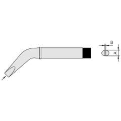 Weller T0054250799N. CT2 EX7 waver soldering tip Chisel shape curved 370°C, 7 mm