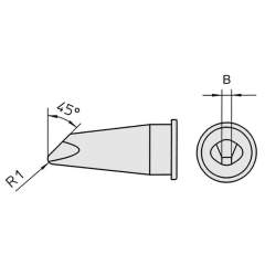 Weller T0054445699. LHT D 45° waver soldering tip Bevelled 45°, for solar cell production 1.8 mm
