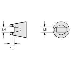 Weller T0054450499. SMT04 waver soldering tip for chip, width 1,8 mm