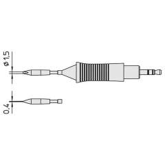 Weller T0054460499N. Micro waver soldering tip RTM 015S, chisel-shaped, 1.5x0.4 mm