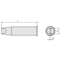 Weller T0054480299. Waver soldering tip XHT-E, chisel shape, 7.6x1.5 mm