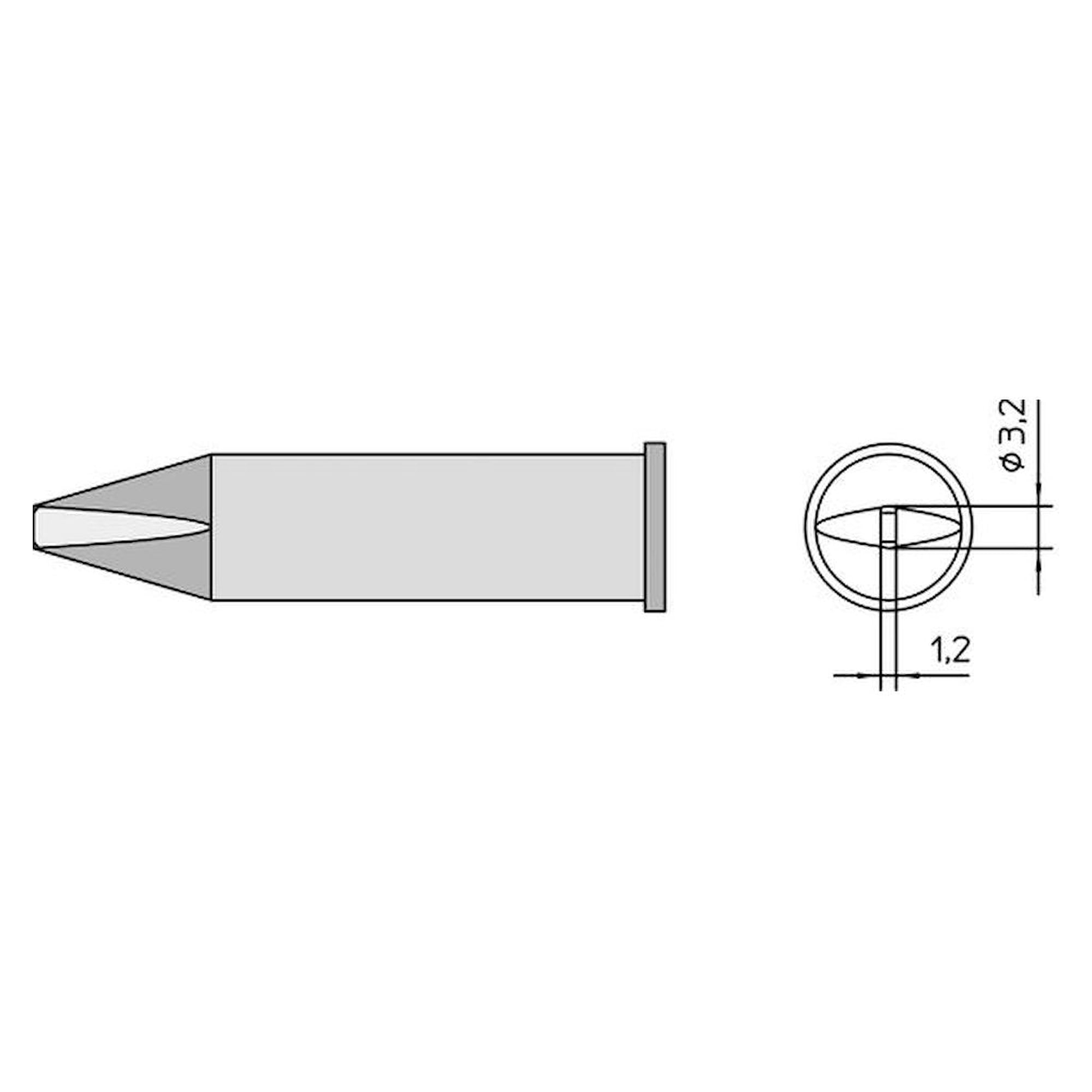 Weller T0054480499. Waver soldering tip XHT-C Chisel shape, 3.2x1.2 mm