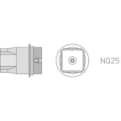 Weller T0058736814N. NQ25 Hot air nozzle, 4 sides heated, 18x18 mm