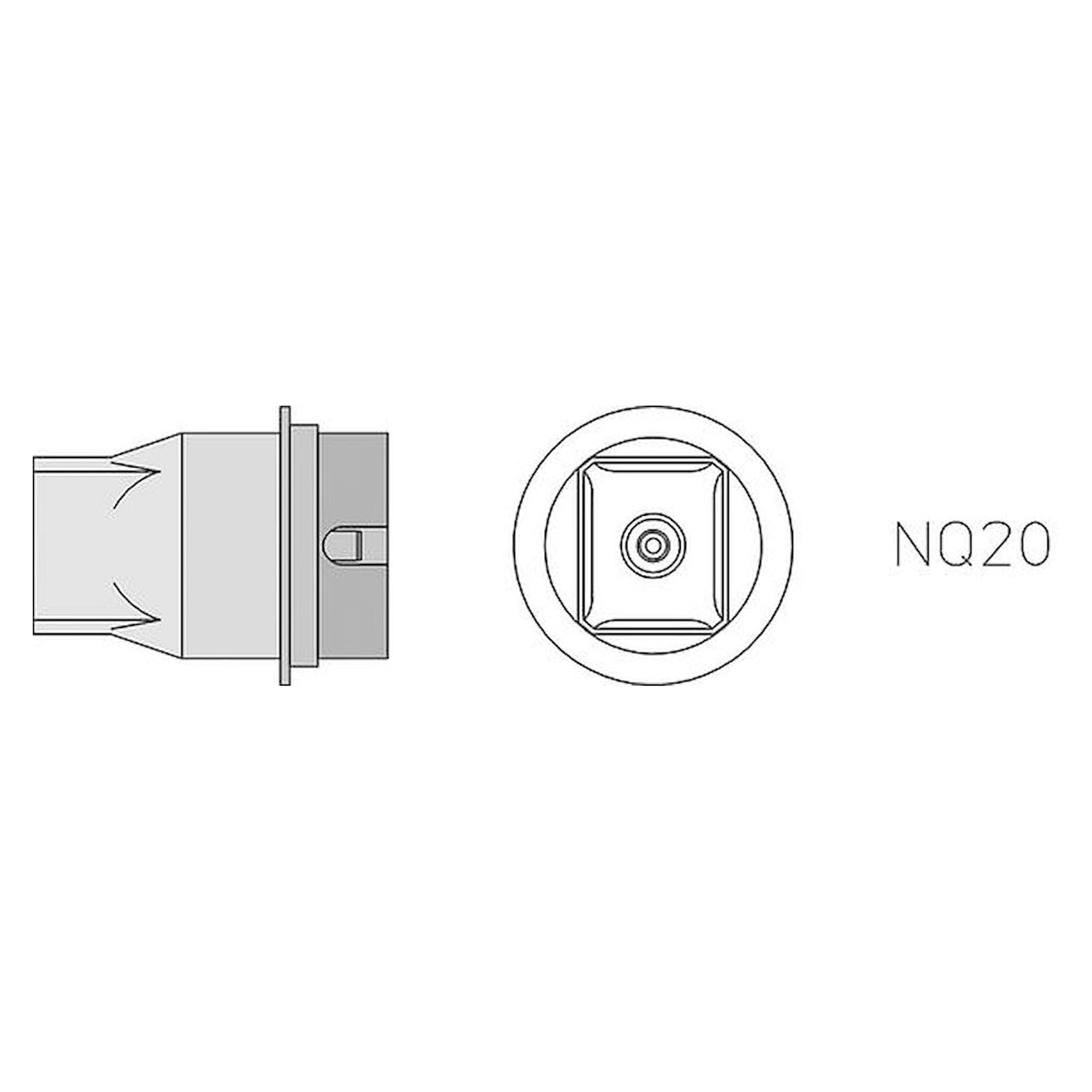Weller T0058736837N. NQ20 Hot air nozzle, 4 sides heated, 15.5x13 mm