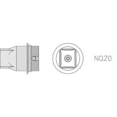 Weller T0058736837N. NQ20 Hot air nozzle, 4 sides heated, 15.5x13 mm