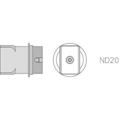 Weller T0058736840N. ND20 Hot air dual nozzle, 21.5x14.8 mm, 2 sides heated