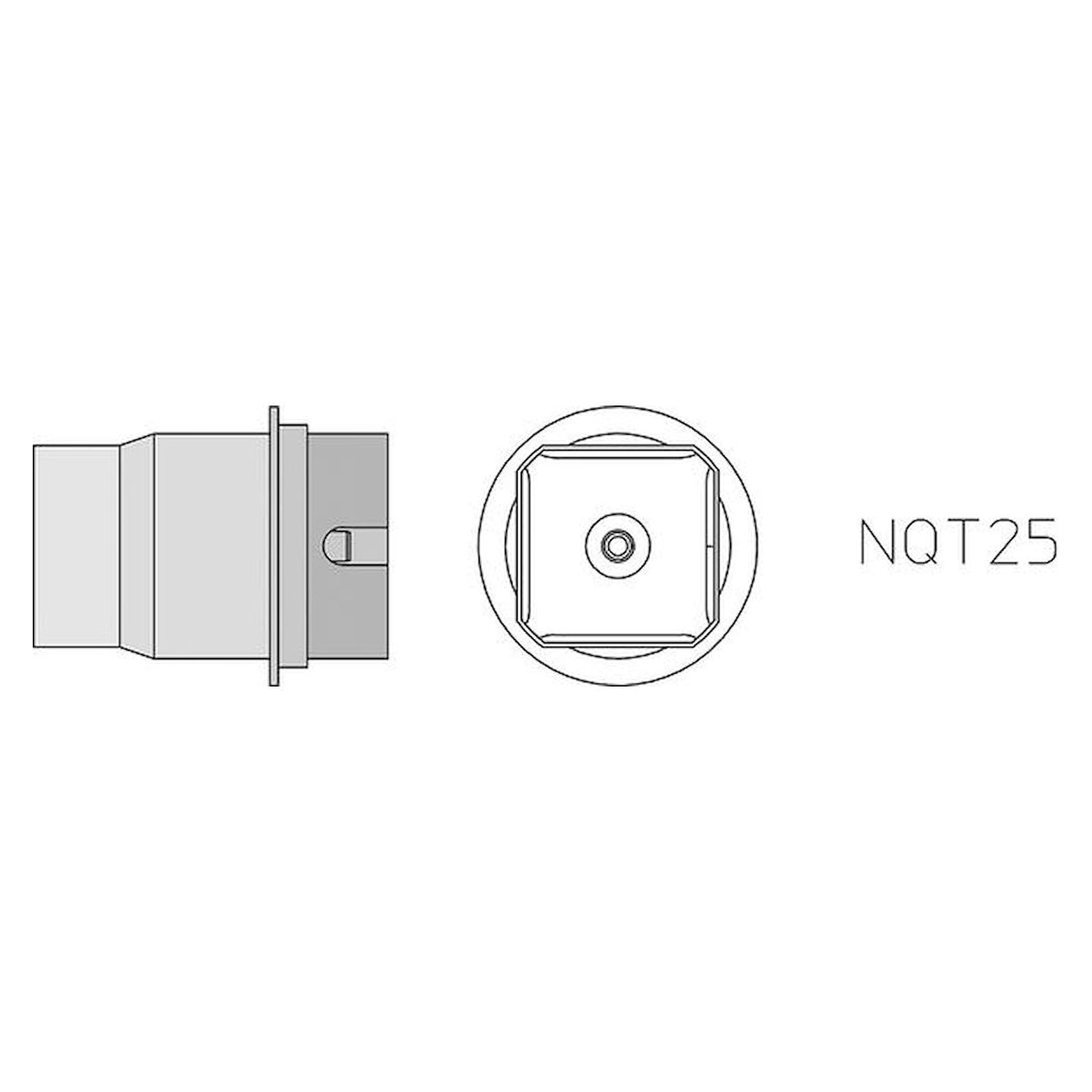 Weller T0058750742N. NQT25 Hot air nozzle, 4 sides heated, 18x18 mm
