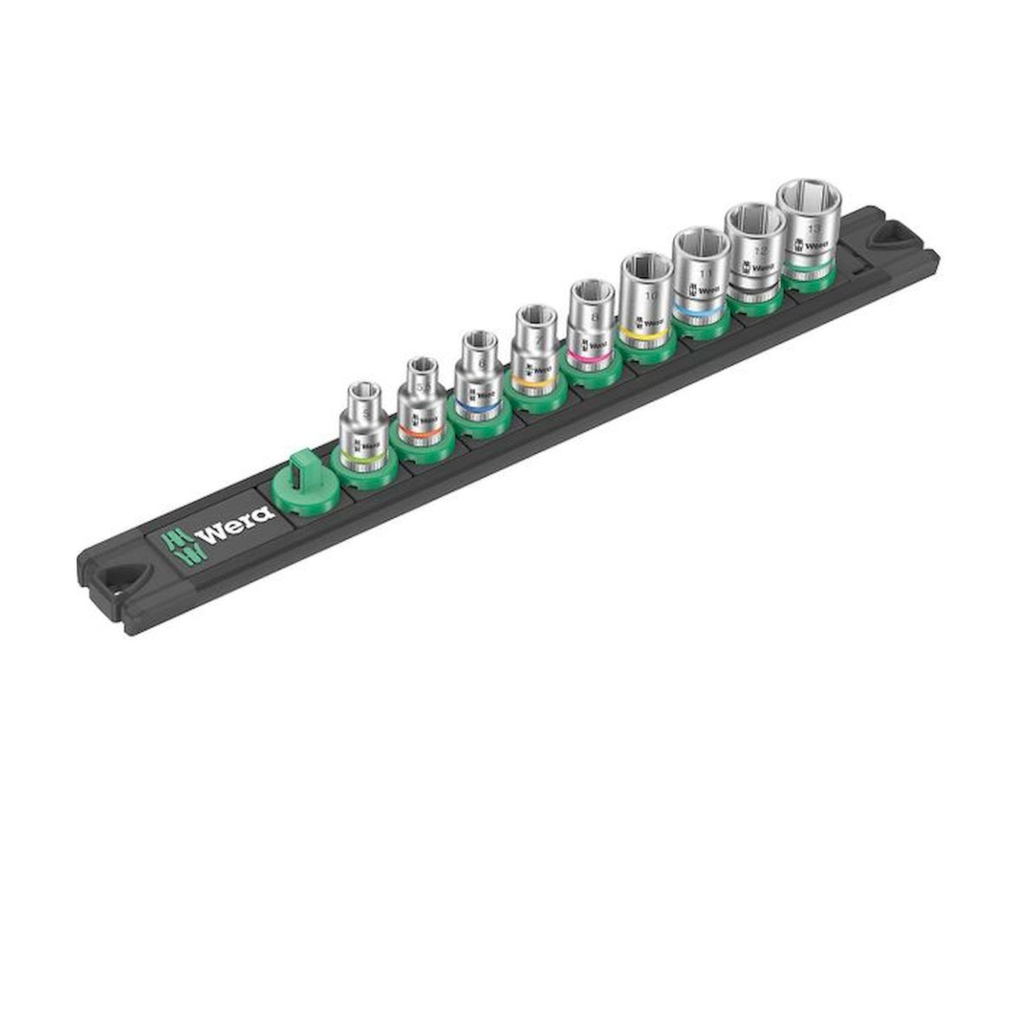 Wera 5005400001. Barre magnétique à douilles A 4 Zyklop Jeu de douilles, entraînement 1/4", 9 pièces