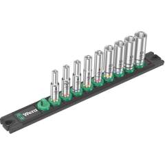 WERA 5005410001. Nut magnetic bar A Deep 1 socket set, 1/4" drive, 9 pieces