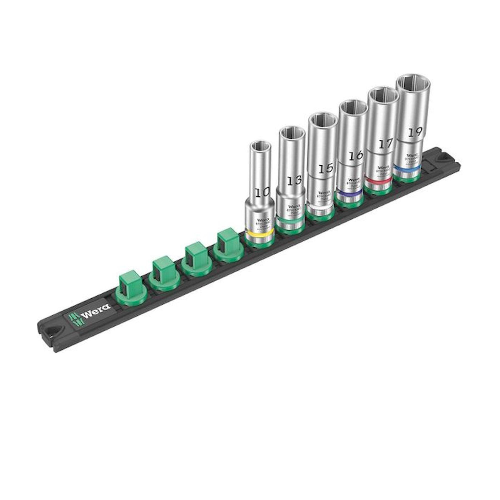 WERA 5005470001. Nut magnetic bar C Deep 1 socket set, 1/2" drive, 6 pieces