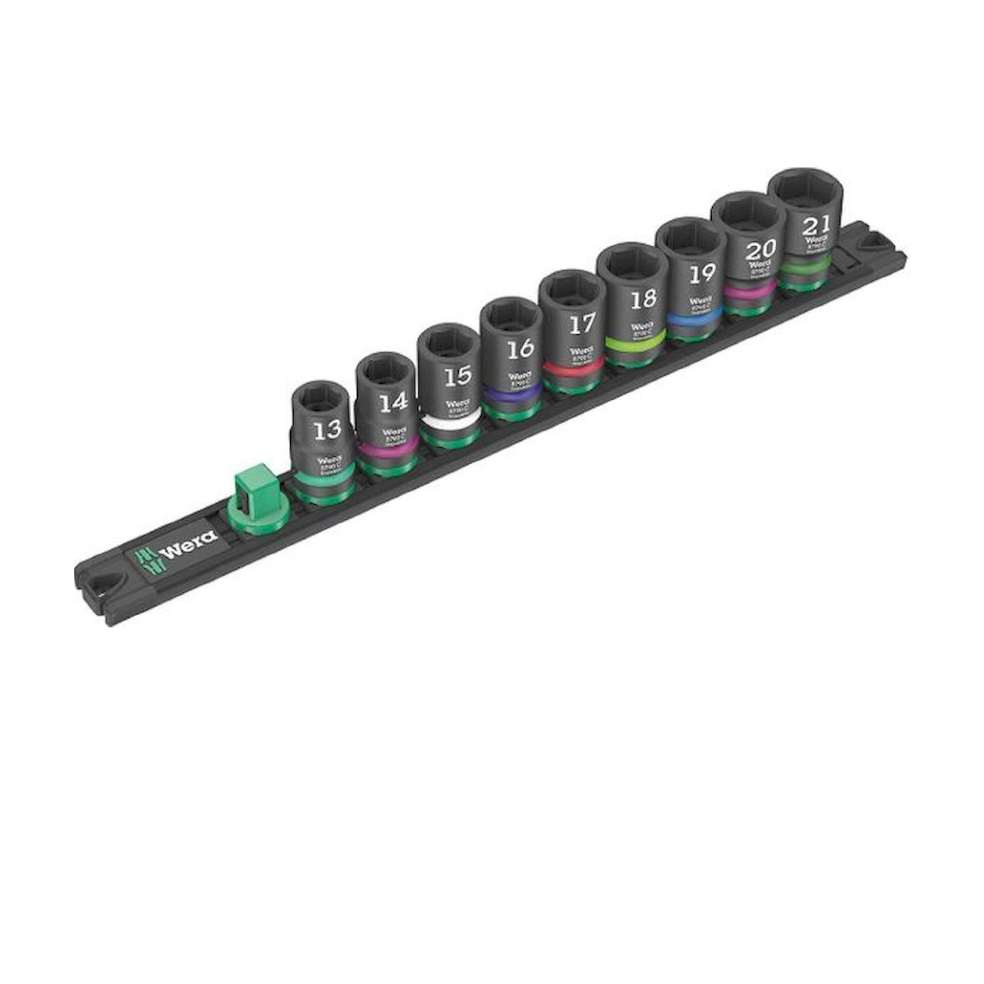 WERA 5005490001. Nut magnetic bar C Impactor 1 socket set, 1/2" drive, 9 pieces