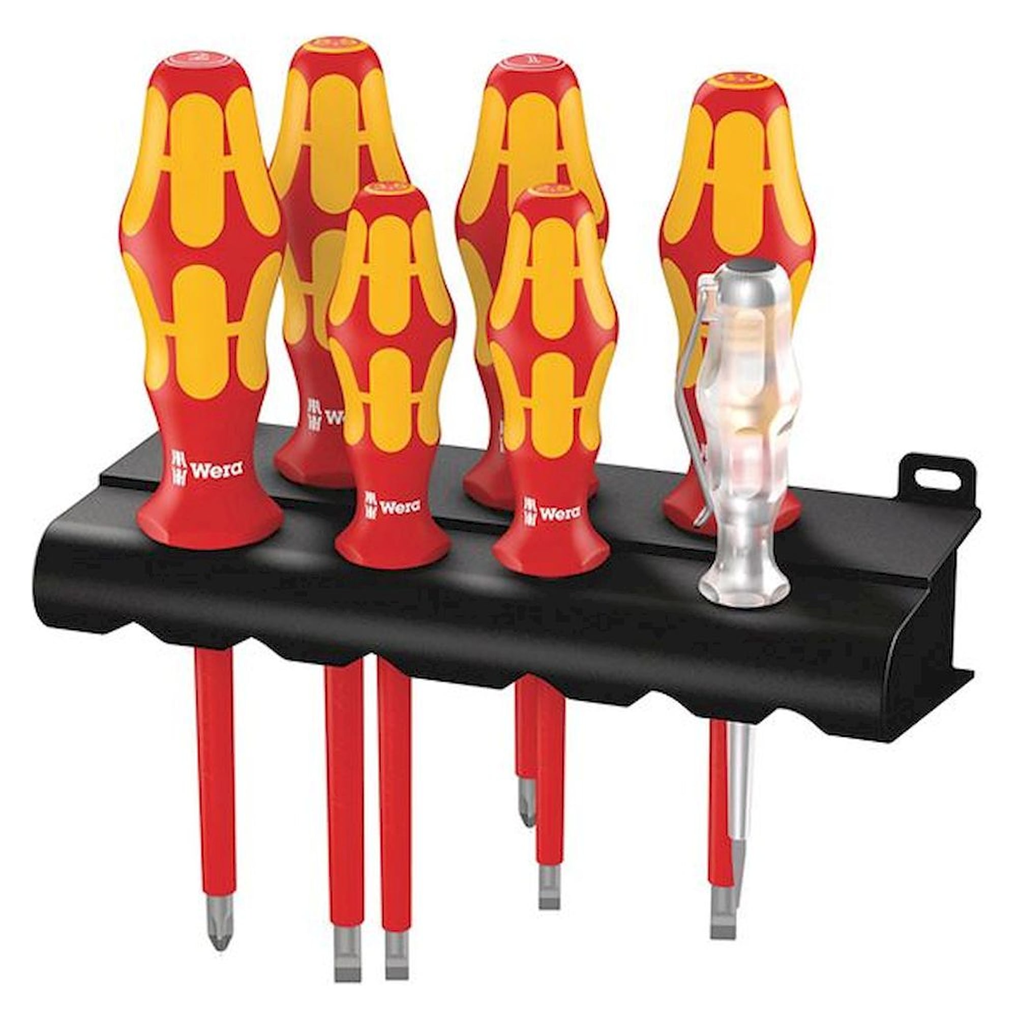 Wera 5006147001. Schraubendrehersatz 7-teilig, 160 i/7 Rack Schraubendrehersatz Kraftform Plus, Serie 100