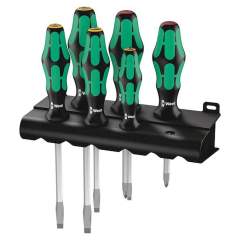 WERA 5007680001. 334 SK/6 Rack Screwdriver Set, Kraftform Plus Lasertip + Rack