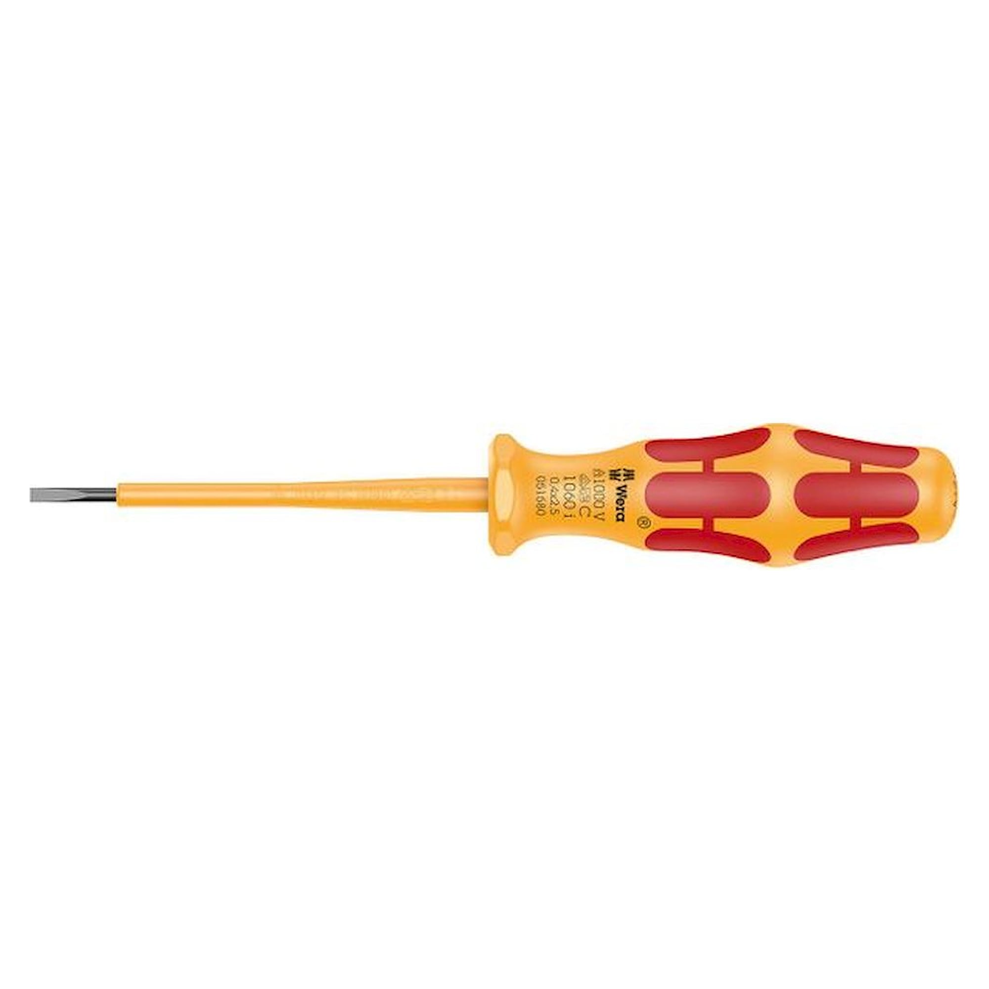 WERA 5051580001. VDE-isolierter Kraftform Schlitz-Schraubendreher 1060 i, 0,4 x 2,5 x 80 mm