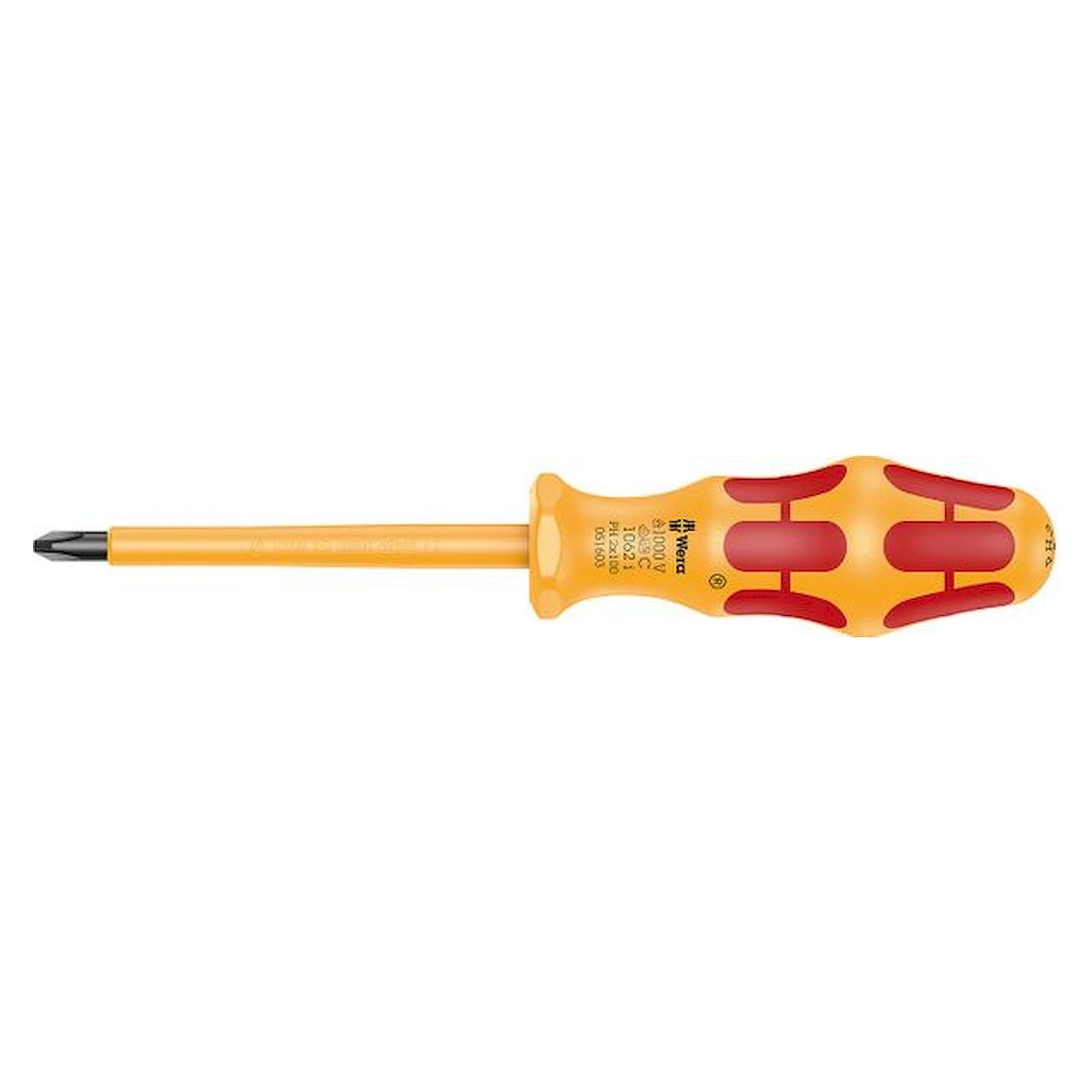WERA 5051603001. VDE-insulated Kraftform cross-recess screwdriver 1062 i, PH 2 x 100 mm