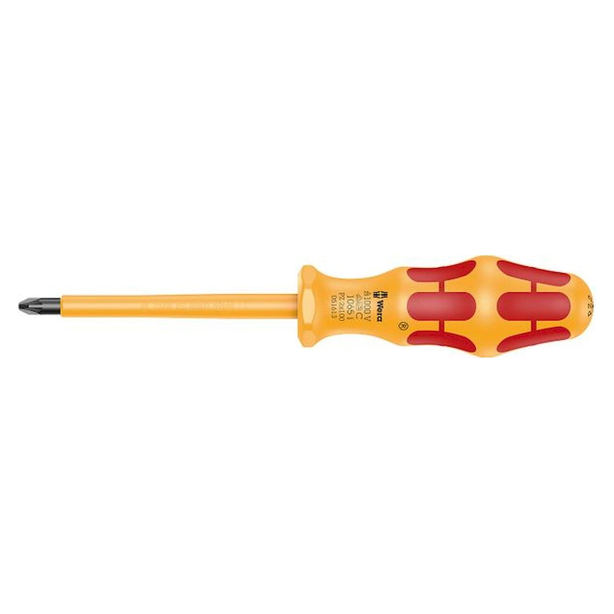 WERA 5051613001. VDE-insulated Kraftform cross-recess screwdriver 1065 i, PZ 2 x 100 mm