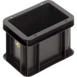 WEZ 1004183. ESD container BL, black, 200x150x145mm