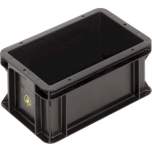 WEZ 1004266. ESD container BL, black, 300x200x145mm
