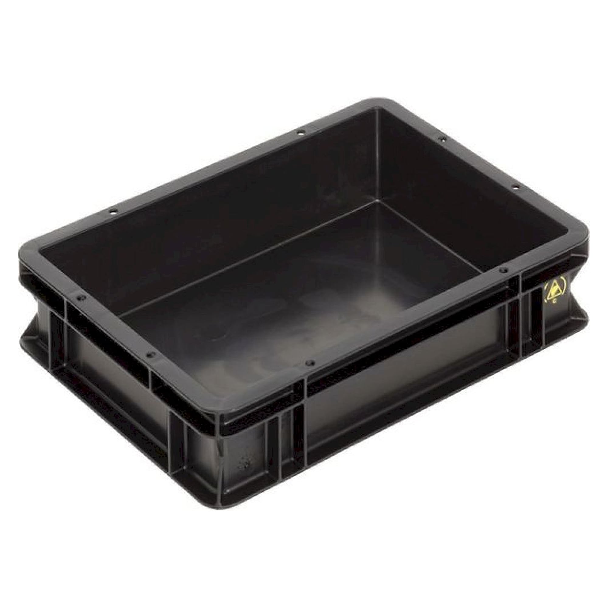 WEZ 1004362. ESD container BL, black, 400x300x101mm