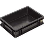 WEZ 1004362. ESD container BL, black, 400x300x101mm