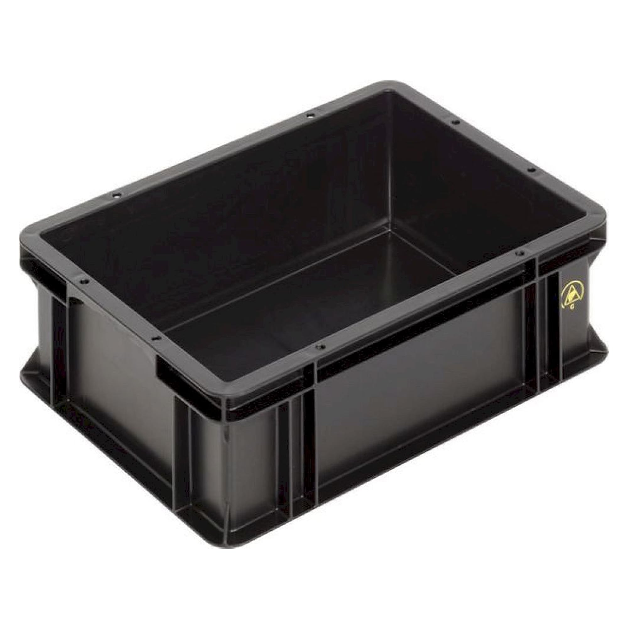 WEZ 1004385. ESD container BL, black, 400x300x145mm
