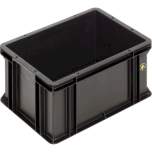 WEZ 1004394. ESD container BL, black, 400x300x212mm