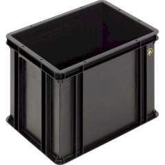 WEZ 1004410. ESD container BL, black, 400x300x320mm