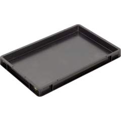 WEZ 1004458. ESD container BL, black, 600x400x56mm