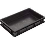WEZ 1004466. ESD container BL, black, 600x400x101mm