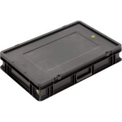 WEZ 1004468. ESD Koffer BL, schwarz, 600x400x111mm