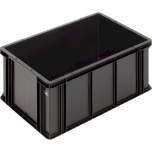 WEZ 1004507. ESD container BL, black, 600x400x278mm