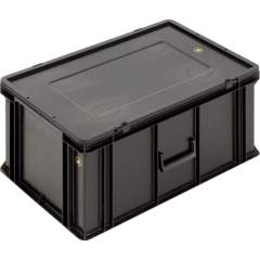 WEZ 1004511. ESD Koffer BL, schwarz, 600x400x288mm