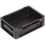 WEZ 1006145. ESD Container BL, black, Futura 400x300x120mm