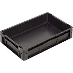 WEZ 1008271. ESD container BL, black, Futura 600x400x120mm