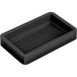 WEZ 1007566. ESD container BL, 300x200x56mm, slight  handles, bottom/sides closed, black