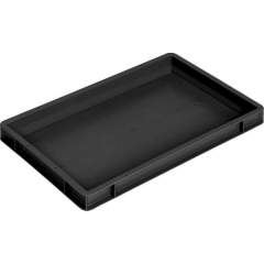 WEZ 1007568. ESD container BL, black, 600x400x56mm