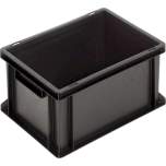 WEZ 1007813. ESD container NB MC, 400x300x220mm, handles, bottom/sides closed, black