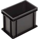 WEZ 1008029. ESD container NB MC, 300x200x220mm, slight  handles, bottom/sides closed, black