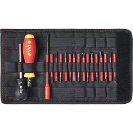 Wiha Torque screwdriver set TorqueVario-S electric 0,8-5,0 Nm mixed,  variably adjustable torque limit, 19 pcs. incl. folding bag (36791)