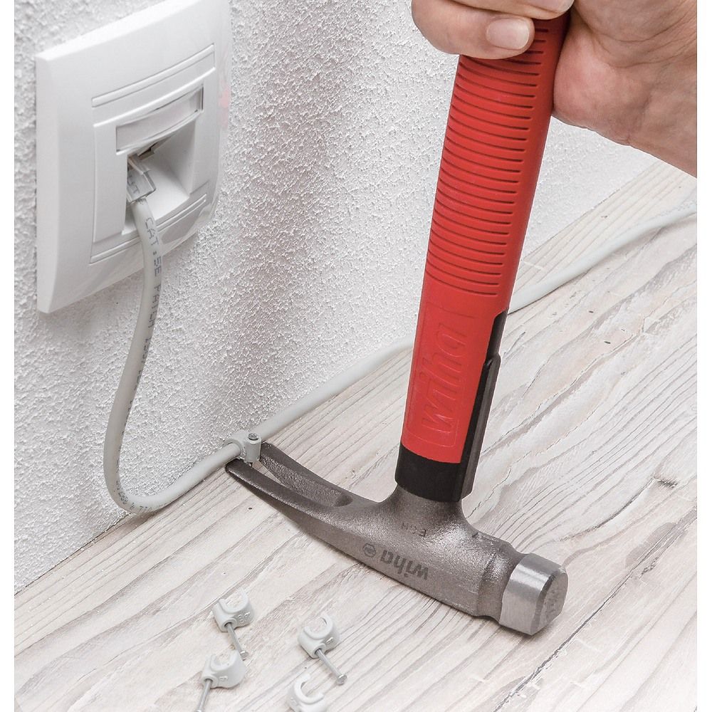 Elektriker Hammer 300 g Kugelkopf, U-förmige Schlagfläche, 283 mm - Wiha 42071