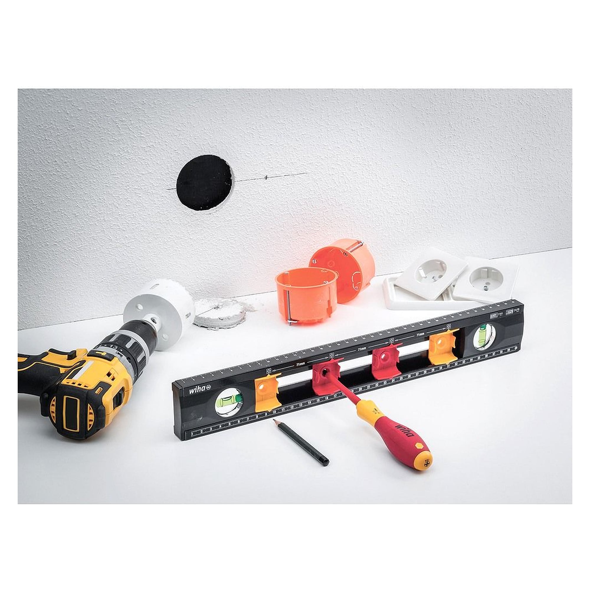 Elektriker Wasserwaage 40 cm, Breite 56 mm - Wiha 42074