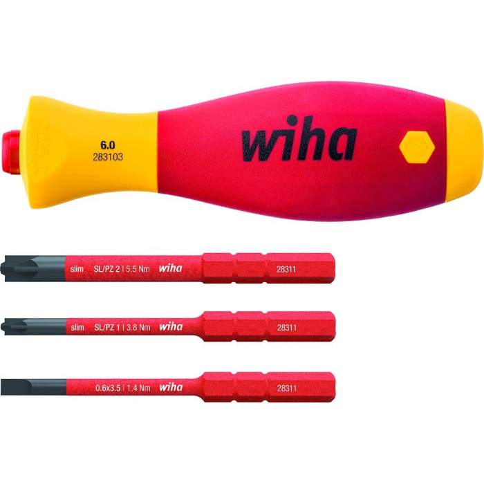 Buy Wiha Screwdriver with bit holder set SoftFinish slimVario...