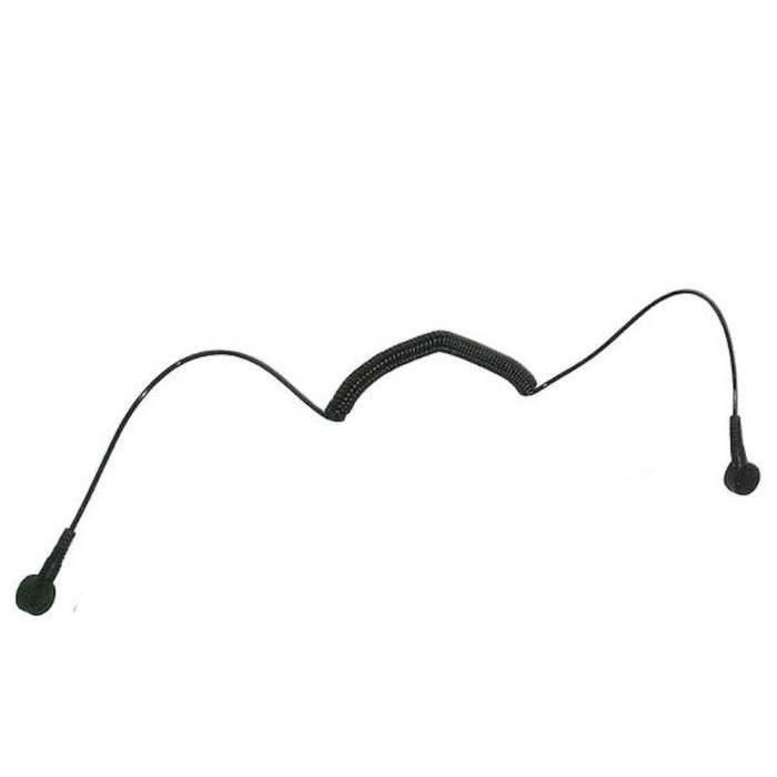 ESD Spiralkabel, 1 MOhm, schwarz, 1,8 m, 4/4,5 mm Druckknopf