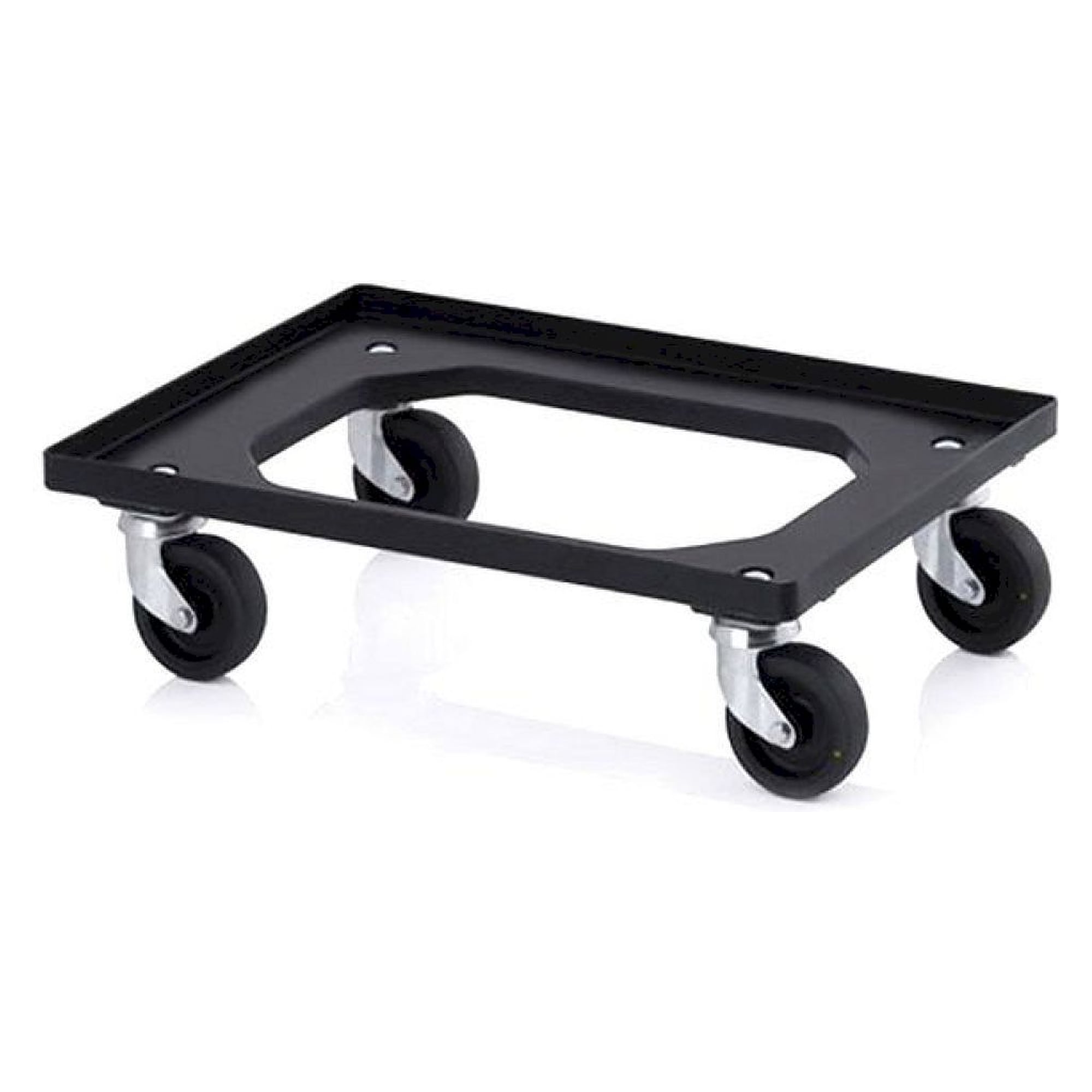ESD Transportroller, schwarz, für 600x400mm Kisten, 4 Lenkrollen