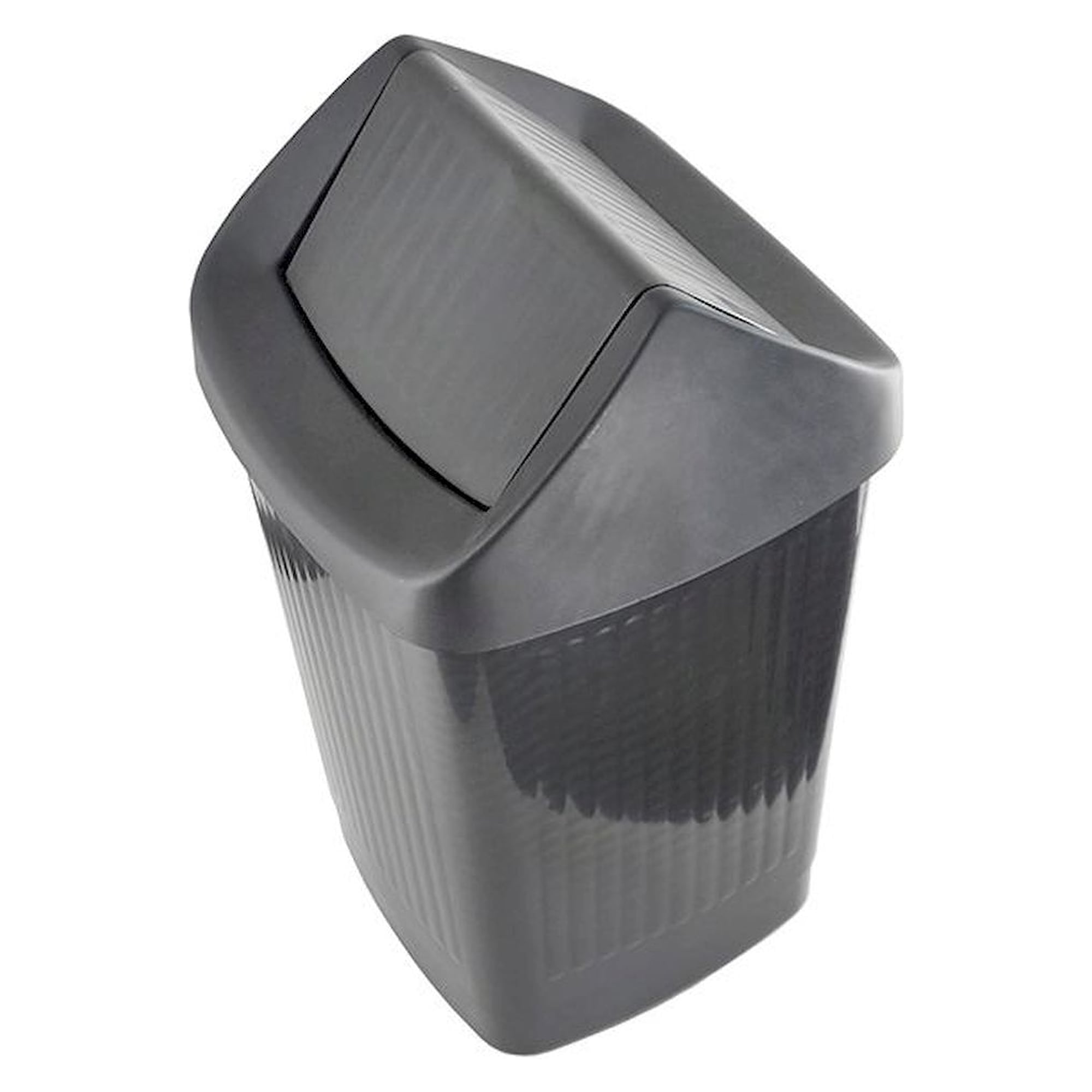 ESD-Mülleimer volumenleitfähig, eckig, mit Schwingdeckel, 50 l