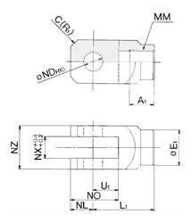 SMC Y-MU02. Gabelgelenk - Y